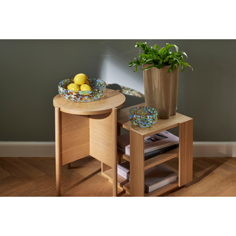 Table d'appoint moderne Ronde en Bois MDF Naturel Effet chêne Heritage - 6