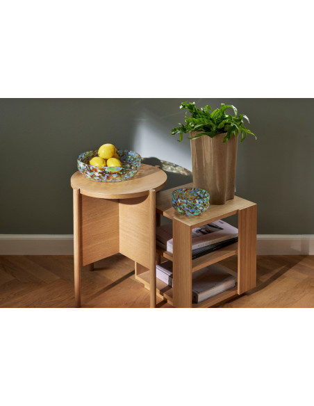 Table d'appoint moderne Ronde en Bois MDF Naturel Effet chêne Heritage - 6