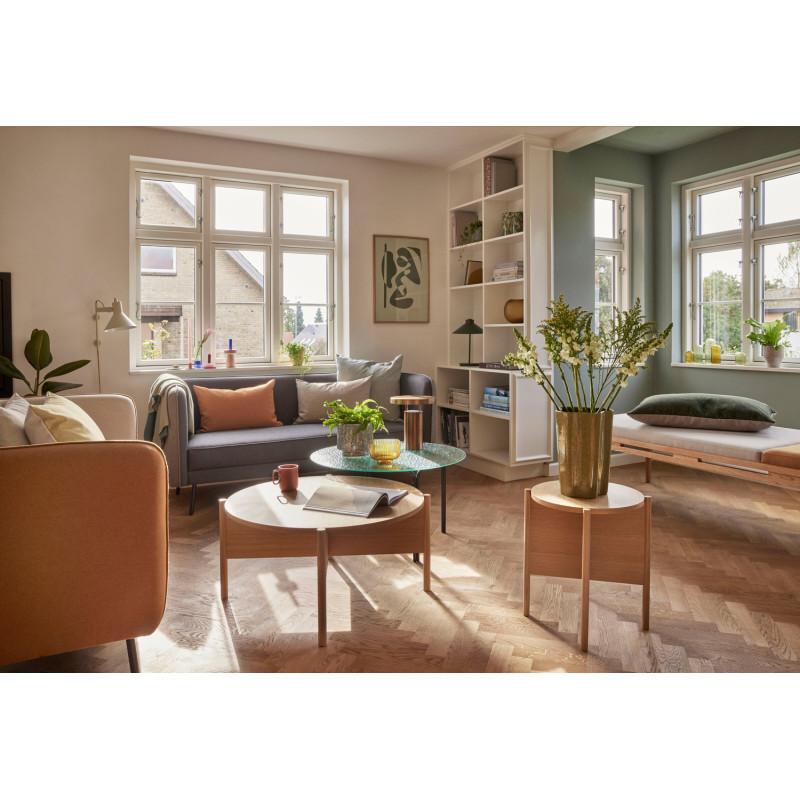 Table d'appoint moderne Ronde en Bois MDF Naturel Effet chêne Heritage - 7