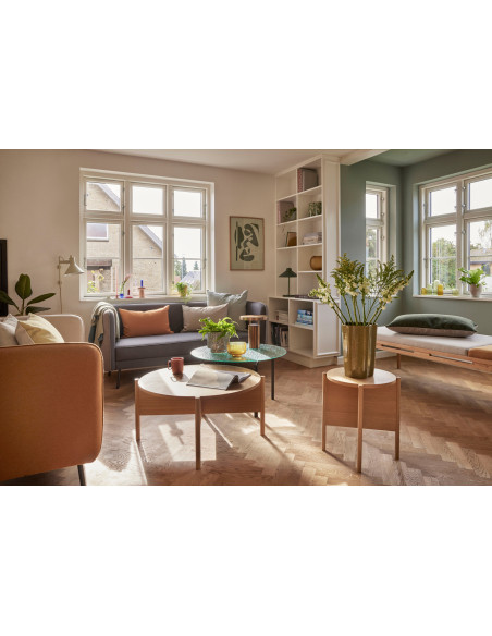 Table d'appoint moderne Ronde en Bois MDF Naturel Effet chêne Heritage - 7