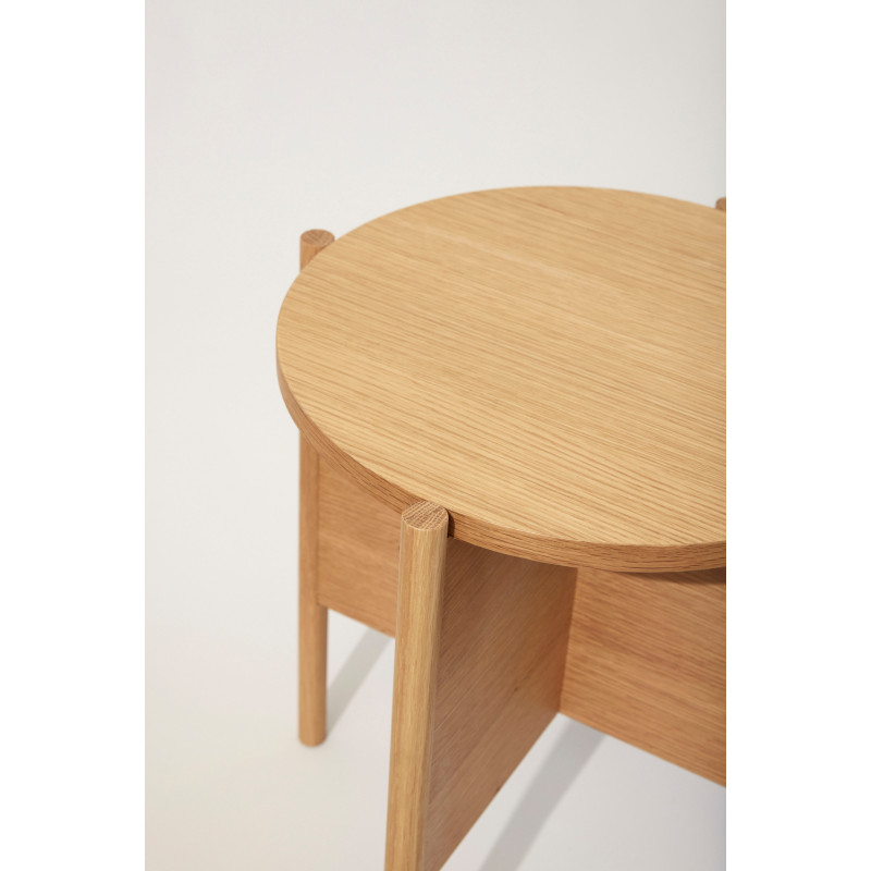 Table d'appoint moderne Ronde en Bois MDF Naturel Effet chêne Heritage - 8