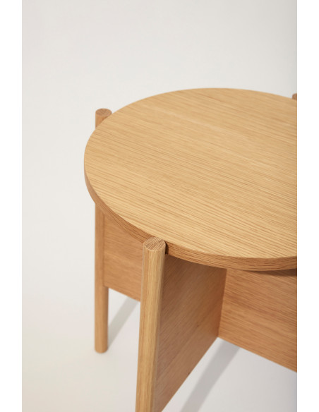 Table d'appoint moderne Ronde en Bois MDF Naturel Effet chêne Heritage - 8