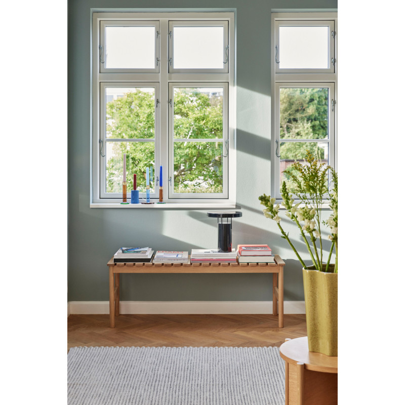 Table d'appoint moderne Ronde en Bois MDF Naturel Effet chêne Heritage - 9