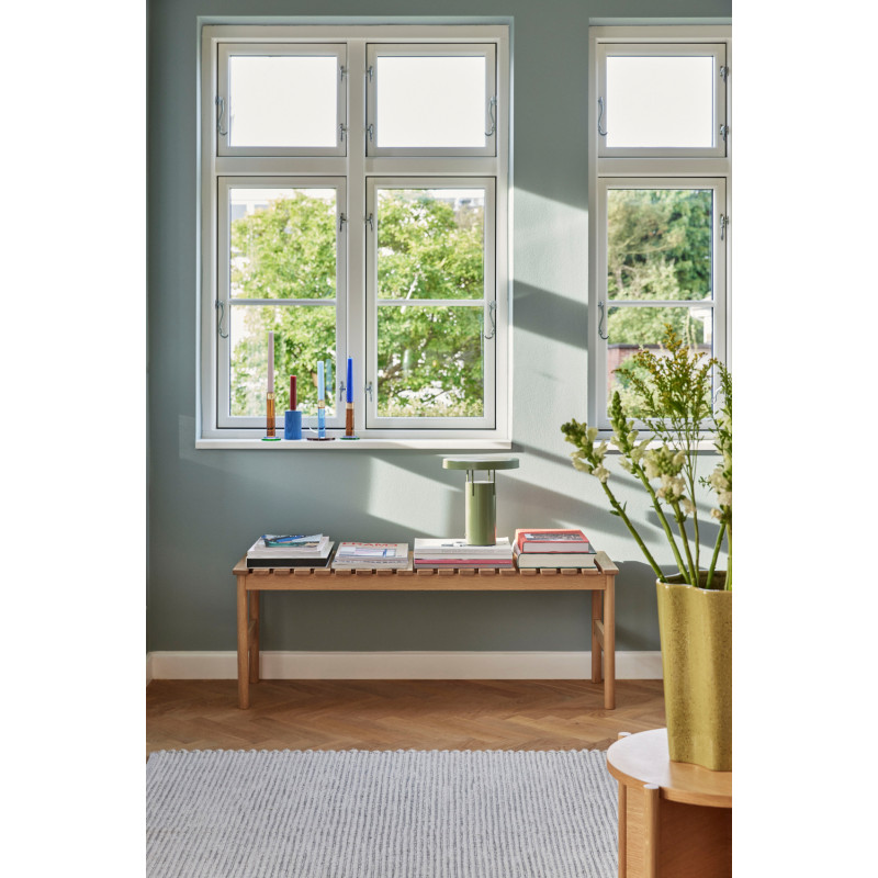 Table d'appoint moderne Ronde en Bois MDF Naturel Effet chêne Heritage - 10