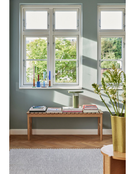 Table d'appoint moderne Ronde en Bois MDF Naturel Effet chêne Heritage - 10