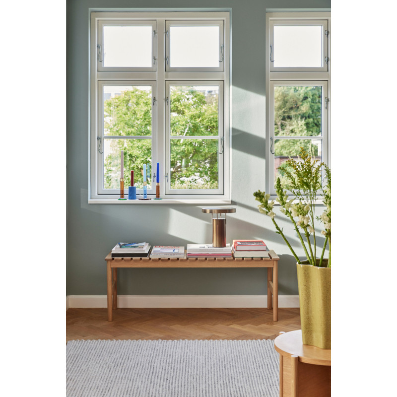 Table d'appoint moderne Ronde en Bois MDF Naturel Effet chêne Heritage - 11