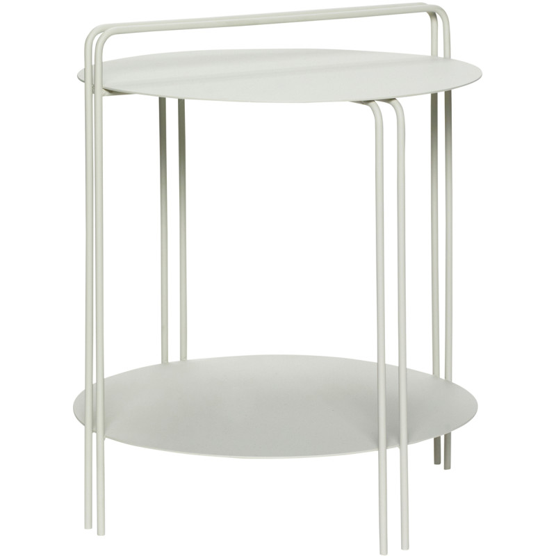 Table d'appoint moderne Ronde 1 étagère en Métal Gris clair Carry - 1