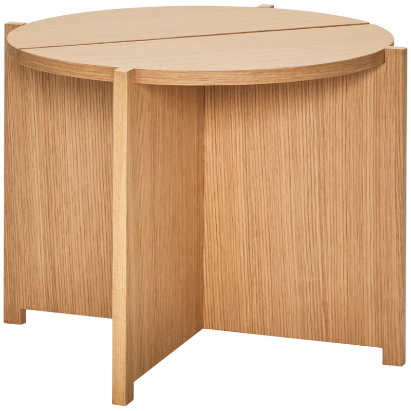 Table d'appoint moderne Ronde en Bois MDF Naturel Effet chêne Dash - 1