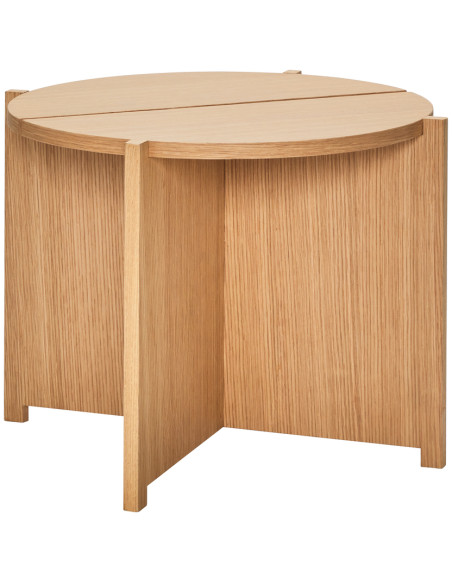 Table d'appoint moderne Ronde en Bois MDF Naturel Effet chêne Dash - 1