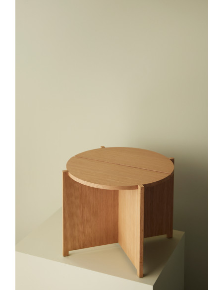 Table d'appoint moderne Ronde en Bois MDF Naturel Effet chêne Dash - 5