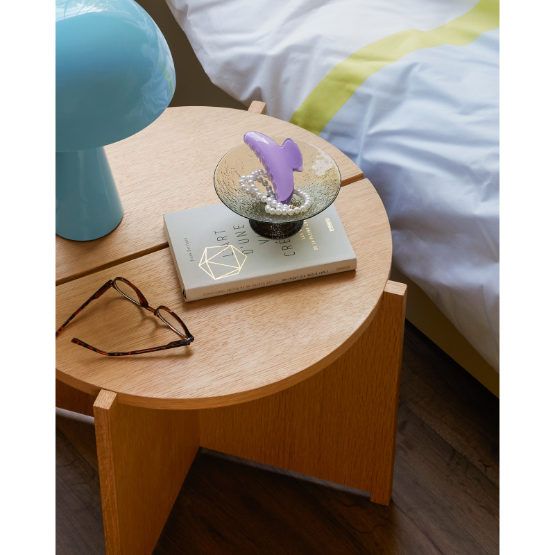 Table d'appoint moderne Ronde en Bois MDF Naturel Effet chêne Dash - 2