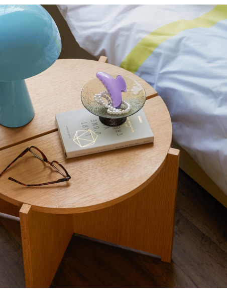 Table d'appoint moderne Ronde en Bois MDF Naturel Effet chêne Dash - 2