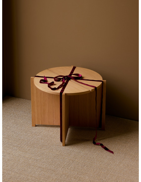 Table d'appoint moderne Ronde en Bois MDF Naturel Effet chêne Dash - 7