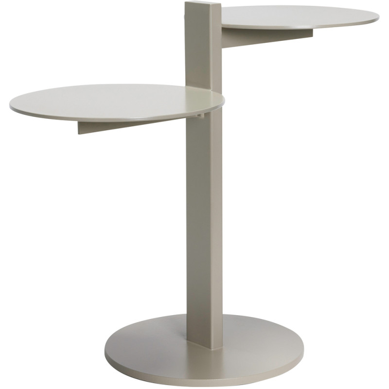 Table d'appoint moderne Ronde 2 niveaux en Métal Sable Platform - 1