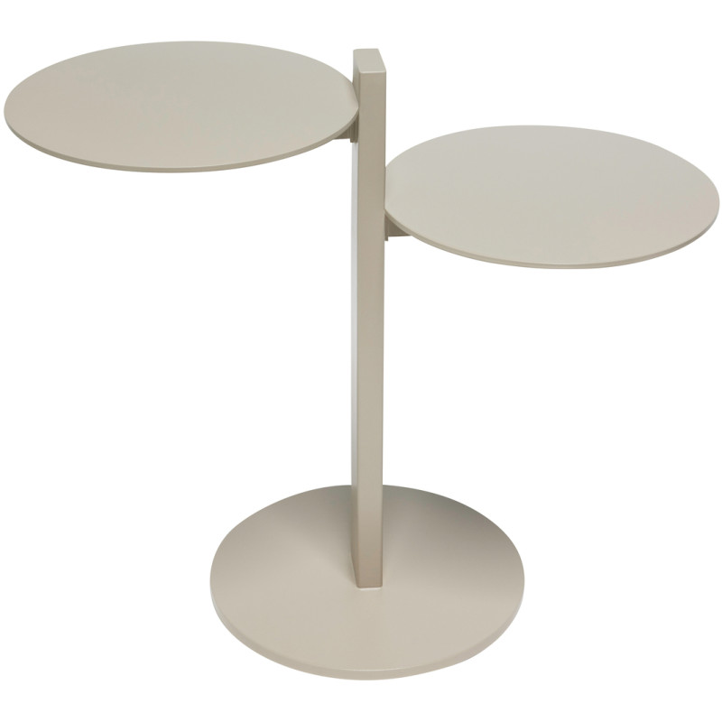 Table d'appoint moderne Ronde 2 niveaux en Métal Sable Platform - 3