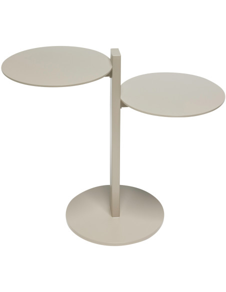 Table d'appoint moderne Ronde 2 niveaux en Métal Sable Platform - 3