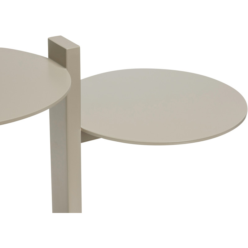 Table d'appoint moderne Ronde 2 niveaux en Métal Sable Platform - 4