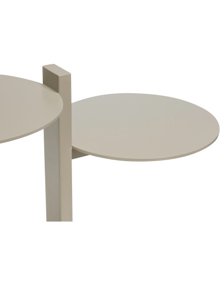 Table d'appoint moderne Ronde 2 niveaux en Métal Sable Platform - 4