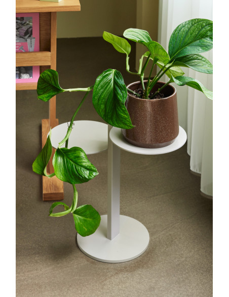 Table d'appoint moderne Ronde 2 niveaux en Métal Sable Platform - 2