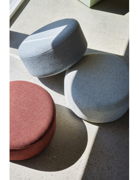 Grand Pouf moderne rond 70 cm en Tissu Rouge Marshmellow - 4