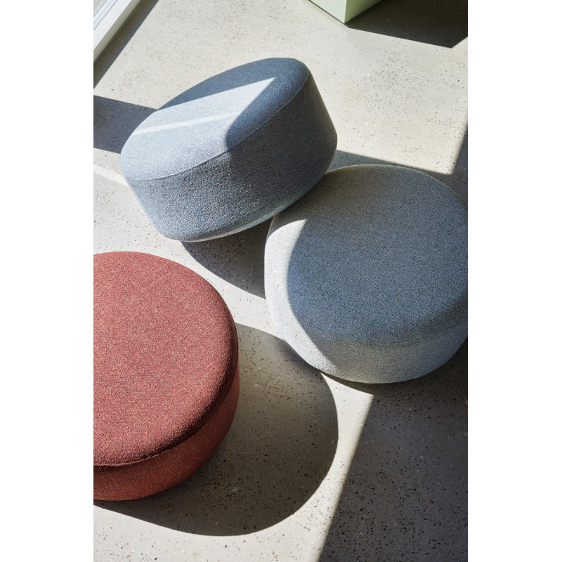 Grand Pouf moderne rond 70 cm en Tissu Vert clair Marshmellow Hübsch - 5
