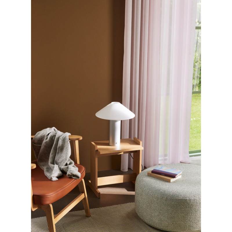Grand Pouf moderne rond 70 cm en Tissu Vert clair Marshmellow Hübsch - 6