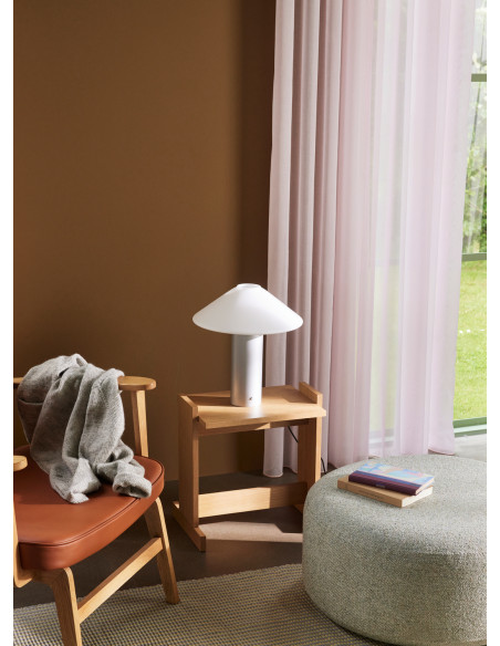Grand Pouf moderne rond 70 cm en Tissu Vert clair Marshmellow Hübsch - 6