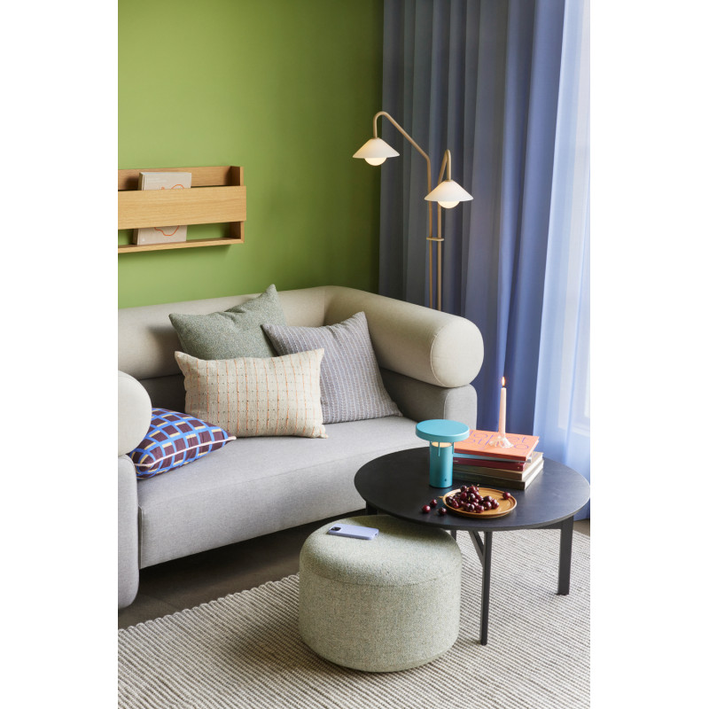 Pouf moderne rond 50 cm en Tissu Vert clair Marshmellow Hübsch - 2