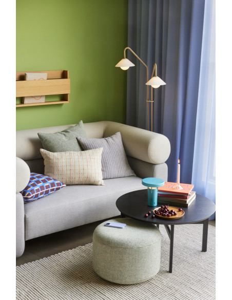 Pouf moderne rond 50 cm en Tissu Vert clair Marshmellow Hübsch - 2