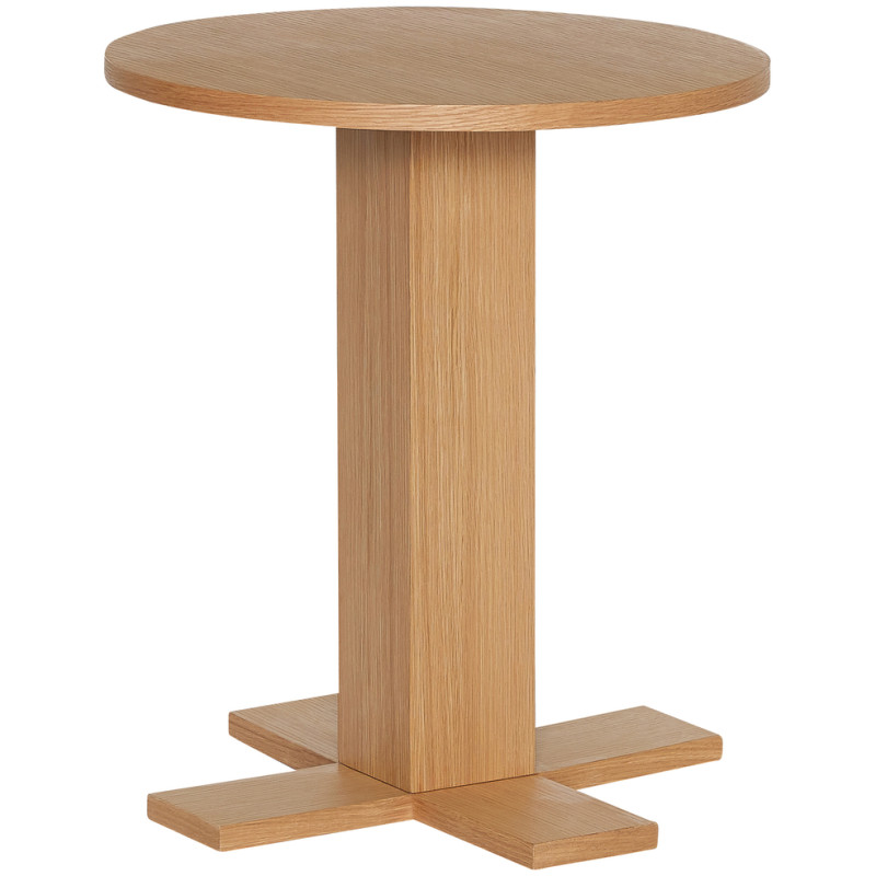 Table d'appoint moderne chic Ronde en Bois MDF Naturel Placage chêne Kooshi Hübsch - 1