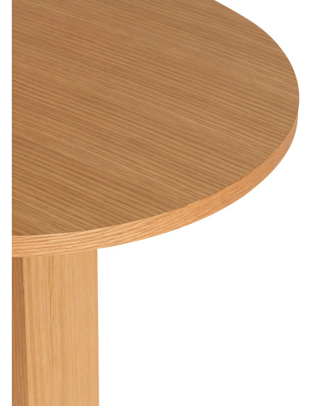 Table d'appoint moderne chic Ronde en Bois MDF Naturel Placage chêne Kooshi Hübsch - 3
