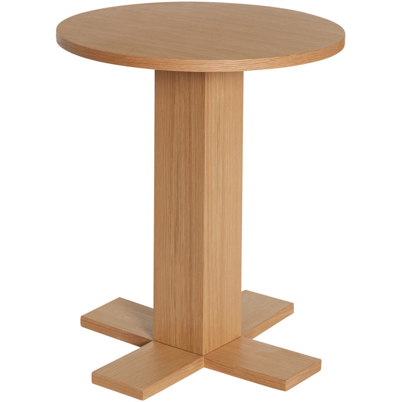 Table d'appoint moderne chic Ronde en Bois MDF Naturel Placage chêne Kooshi Hübsch - 4