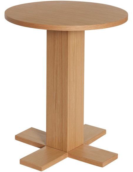Table d'appoint moderne chic Ronde en Bois MDF Naturel Placage chêne Kooshi Hübsch - 4