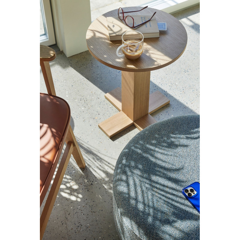 Table d'appoint moderne chic Ronde en Bois MDF Naturel Placage chêne Kooshi Hübsch - 2