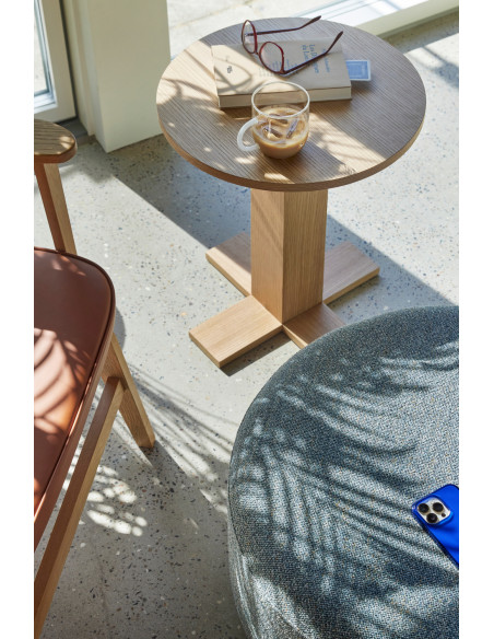 Table d'appoint moderne chic Ronde en Bois MDF Naturel Placage chêne Kooshi Hübsch - 2