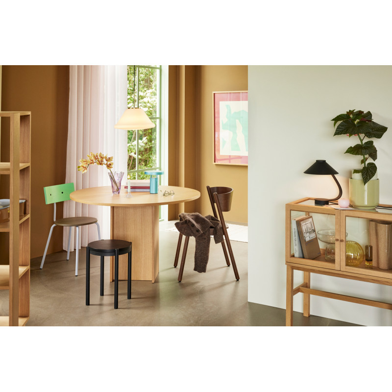 Buffet Vitrine moderne Bas 2 portes en Bois MDF Naturel Placage chêne Verre Transparent Poetic - 8