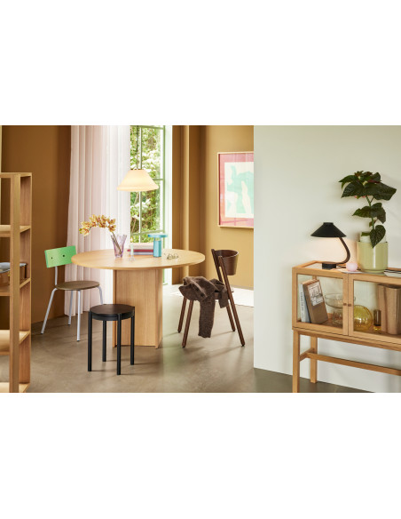 Buffet Vitrine moderne Bas 2 portes en Bois MDF Naturel Placage chêne Verre Transparent Poetic - 8