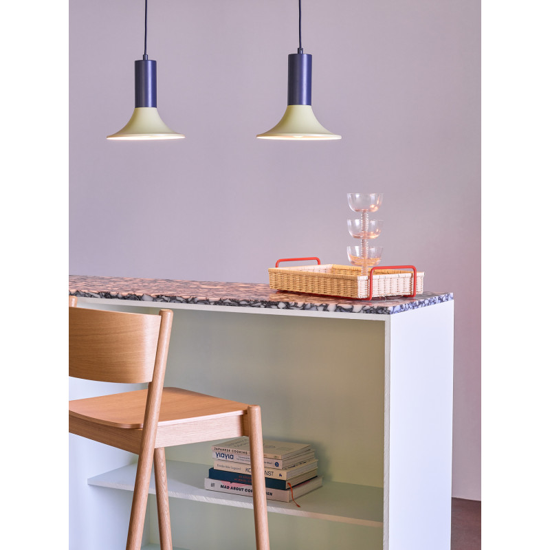 Suspension moderne ronde Diamètre 25 cm en Métal Vert clair Bleu Luminary - 4