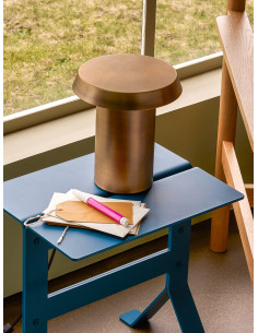 Table d'appoint design moderne Rectangulaire en Métal Bleu pétrole Fold - 2