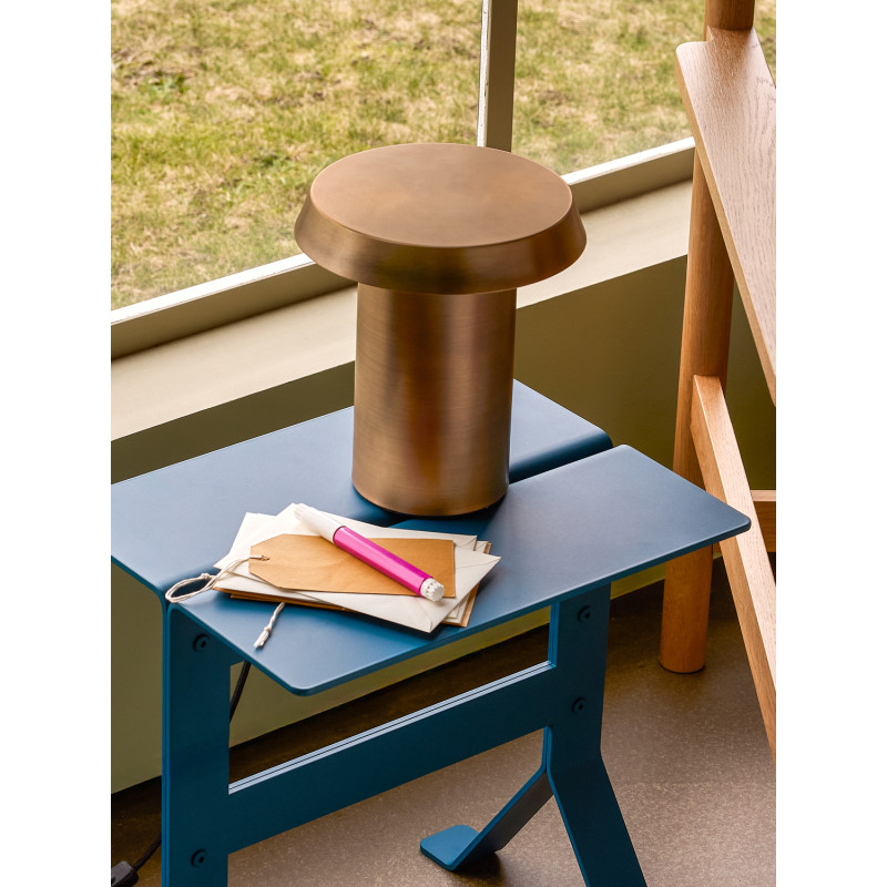 Table d'appoint design moderne Rectangulaire en Métal Bleu pétrole Fold - 2