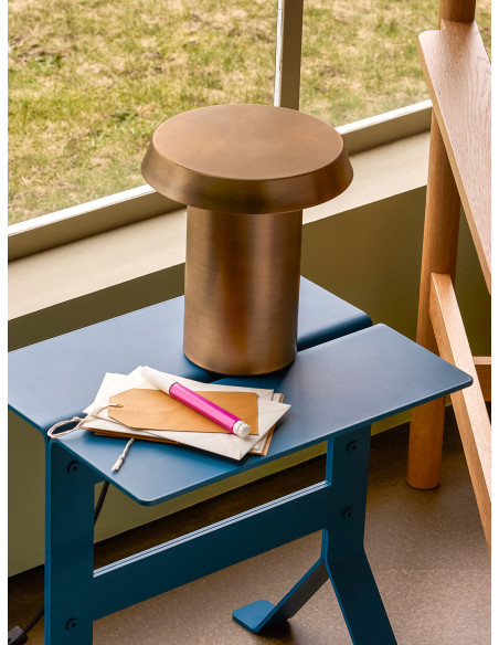 Table d'appoint design moderne Rectangulaire en Métal Bleu pétrole Fold - 2