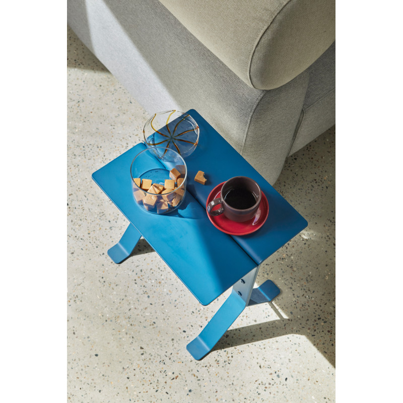 Table d'appoint design moderne Rectangulaire en Métal Bleu pétrole Fold - 6