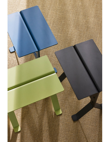 Table d'appoint design moderne Rectangulaire en Métal Bleu pétrole Fold - 9