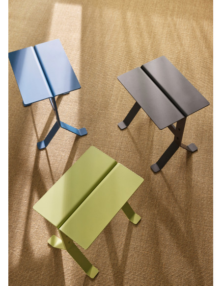 Table d'appoint design moderne Rectangulaire en Métal Noir Fold - 8