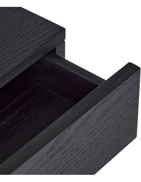 Chevet moderne 1 tiroir 1 étagère en Bois MDF Noir Placage frêne Métal Noir Hübsch - 4