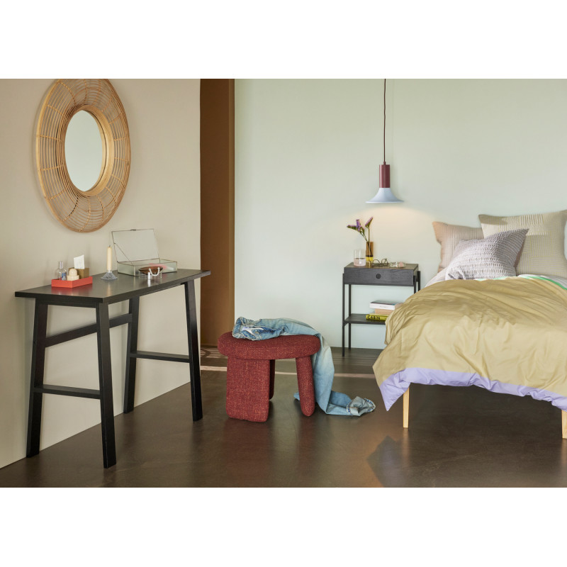 Chevet moderne 1 tiroir 1 étagère en Bois MDF Noir Placage frêne Métal Noir Hübsch - 5