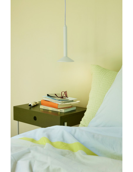 Chevet moderne 1 tiroir 1 étagère en Bois MDF Vert Placage frêne Métal Gris Noir - 2