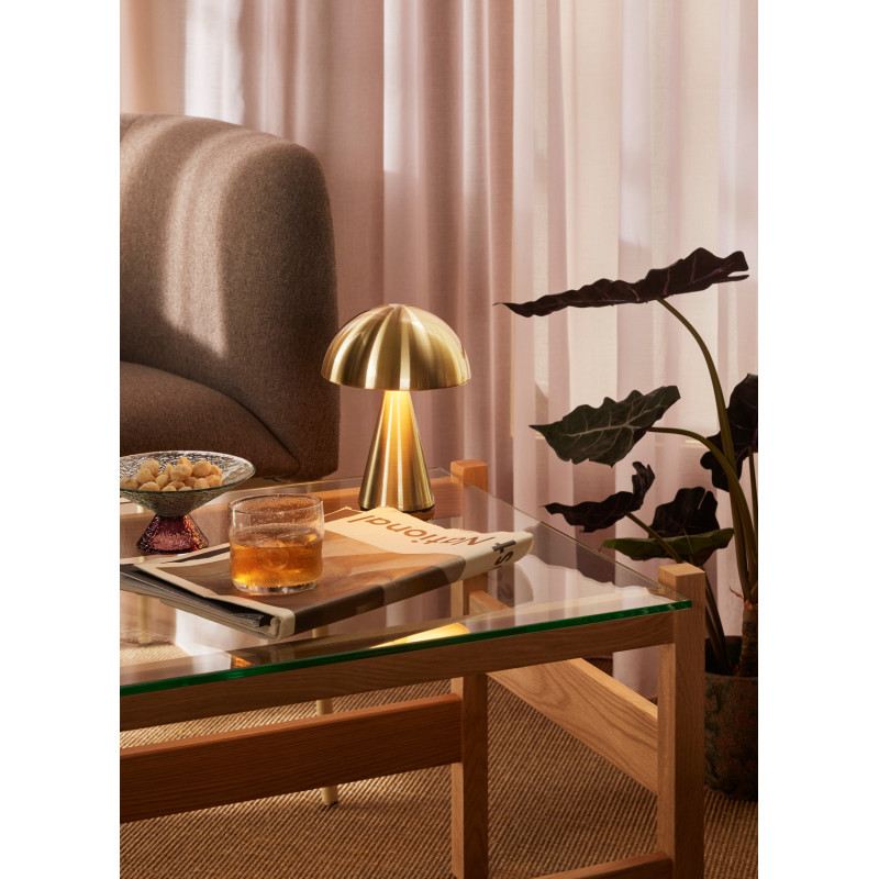 Petite Table basse moderne Rectangulaire en Bois de chêne Naturel Verre Transparent Ledge - 7