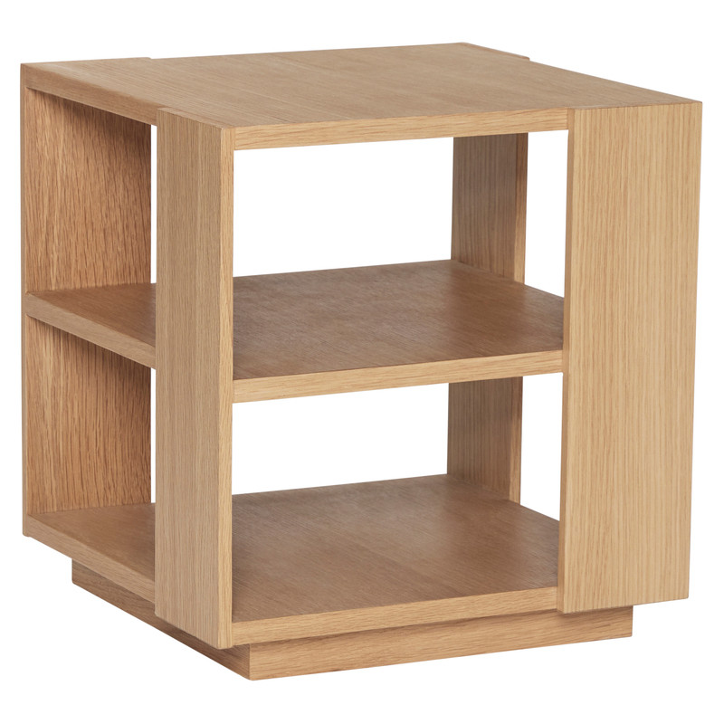 Table d'appoint moderne Carrée 2 étagères en Bois MDF Naturel Effet chêne Merge - 1