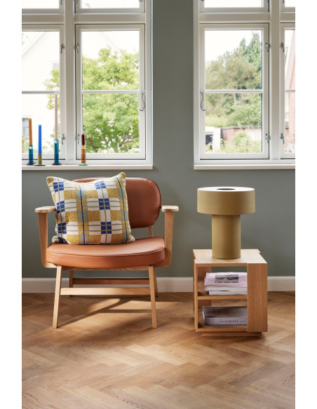 Table d'appoint moderne Carrée 2 étagères en Bois MDF Naturel Effet chêne Merge - 2